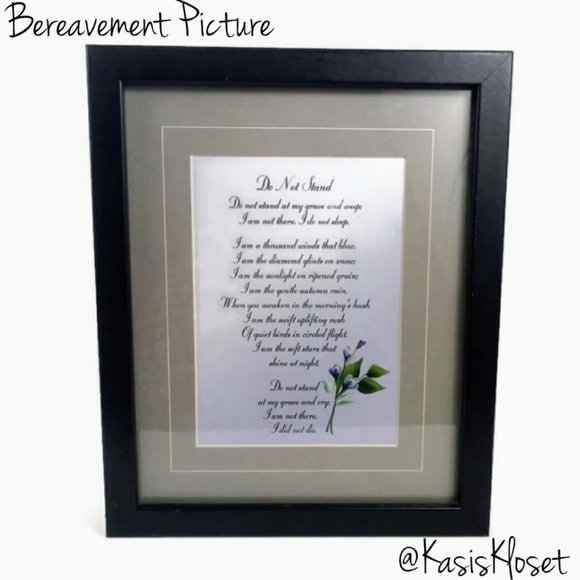 🔥4/$20 Bereavement Picture & Poem In Black Frame Wall Hang Memory Condolences - Picture 1 of 15